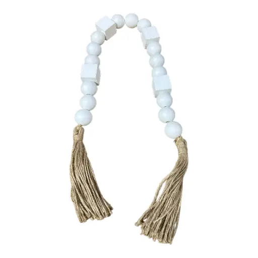 [2025057504996] GUIRNALDA DE CUENTAS MADERA Y YUTE 87CM 