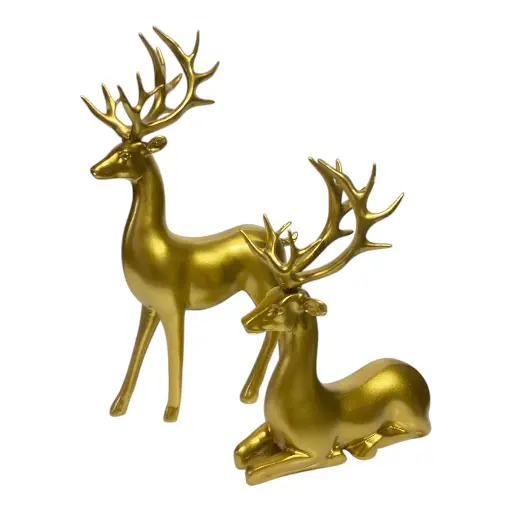 [CS24831] RENOS DORADOS SETX2 PZS. POLIRESINA 16X5X20CM, 17X5X30CM