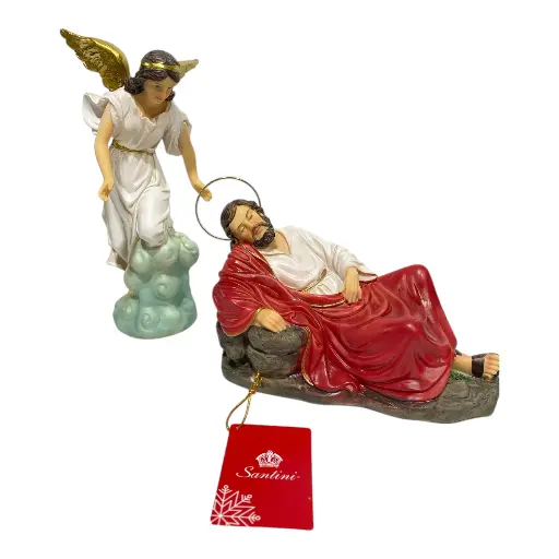 [7450009193778] SUEÑO DE JOSE POLIRESINA 2PZS. 10X10X20CM, 18X9X12CM