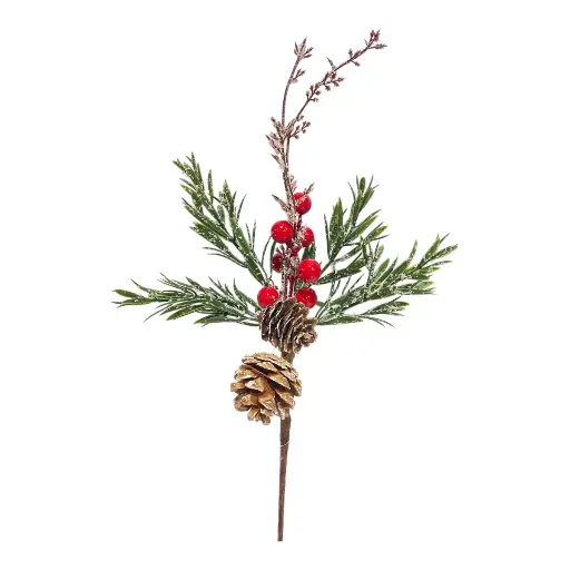 [8679811114538] RAMA NAVIDEÑA ILIVIO/CEREZAS Y PIÑAS 35CM