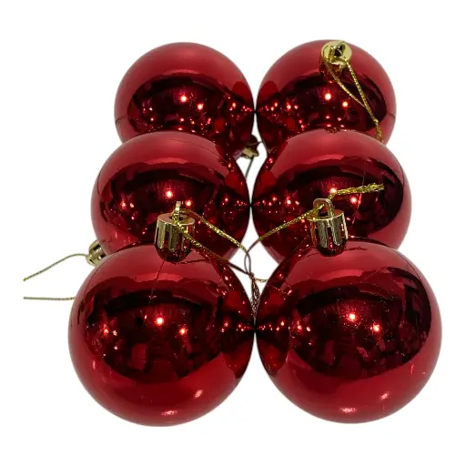 [6925923235398] ESFERA NAVIDEÑA ROJO 6CM SETX6PZS. 