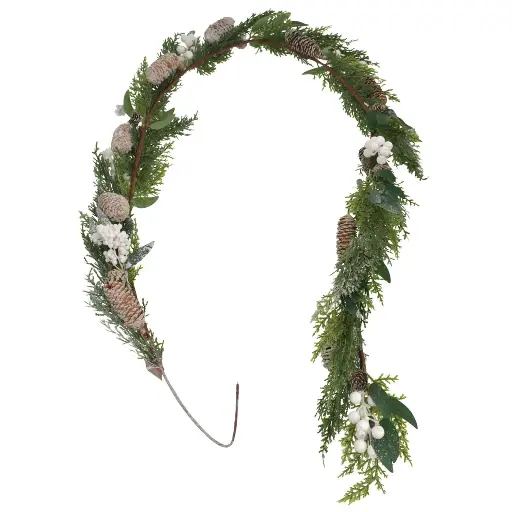 [360205] GUIRNALDA NAVIDEÑA PIÑAS FRUTOS BLANCOS RAMA PINO REF:ES26559 180CM