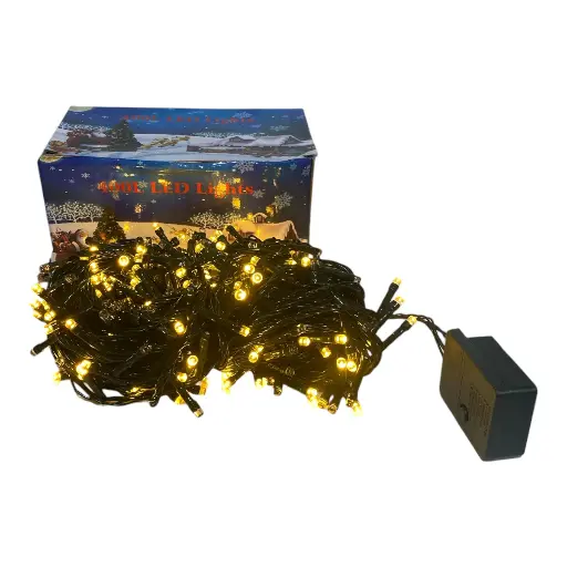 [8635968200555] LUCES NAVIDEÑAS DORADA 400LED 18METROS YM20295N 8FUNCIONES