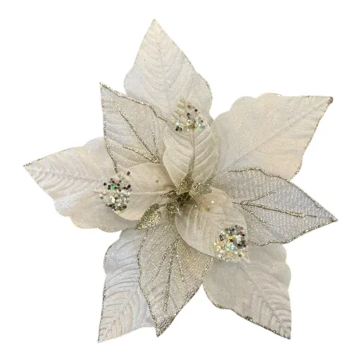 [414205] FLOR NAVIDEÑA CHAMPAGNE REF:DS-2023584 \ DS-2023599 32CM