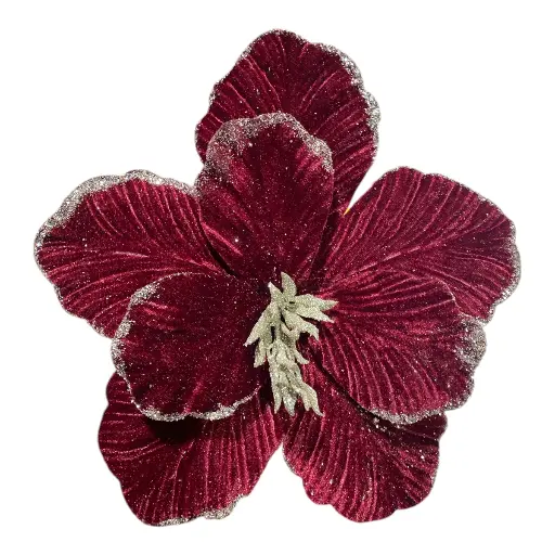 [672721] FLOR NAVIDEÑA BURGUNDY/VINO TERCIOPELO REF:CF12-22494 26CM