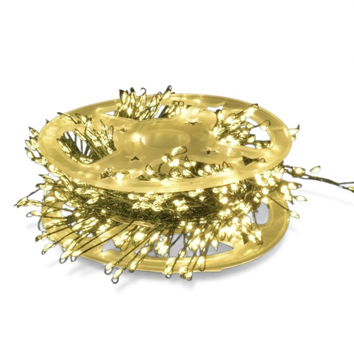[739236] LUCES NAVIDEÑAS 500 MICRO LED CÁLIDA 15M, CON CONTROL REMOTO 8 FUNCIONES REF: ES24048