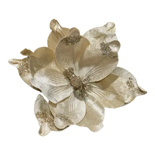 [1702335014507] FLOR NAVIDEÑA 29CM MAGNOLIA BEIGE TERCIOPELO