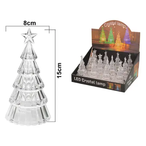 [702286] ADORNO ARBOL NAVIDEÑO ACRILICO LUZ LED REF:ES27607 8X15CM
