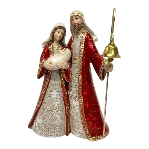 [CS8020648] SAGRADA FAMILIA POLIRESINA ROJO 12X8X17CM