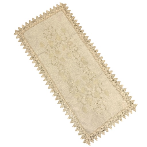 [CS23050] CAMINO DE MESA BORDADO CAMEL 85x40CM