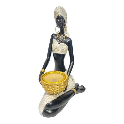 [CS8020586] AFRICANA DECOR POLIRESINA 14X7X22CM