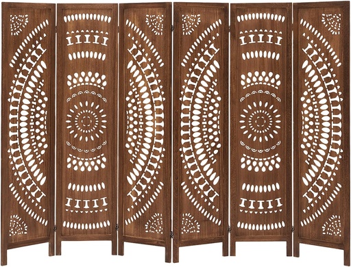 [6981606502355] BIOMBO DE MADERA CAFE TROQUELADO 240X170CM 