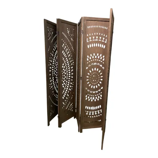 [6981606502355] BIOMBO DE MADERA CAFE TROQUELADO 240X170CM 