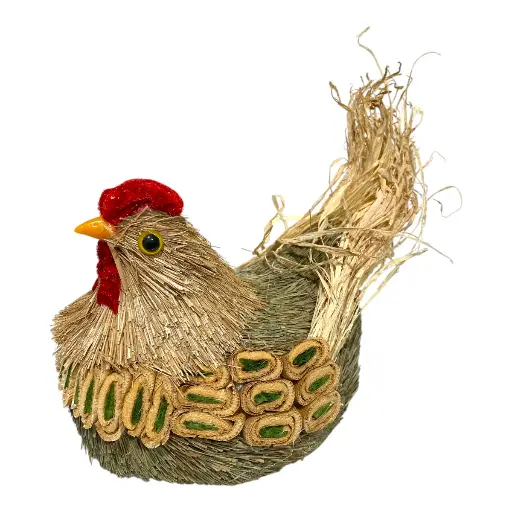 [SC15329] GALLINA DECOR DE PAJA 25X15X16CM