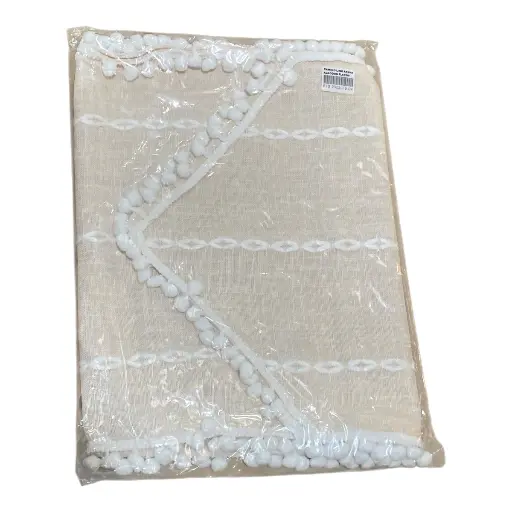 [2503079CF] CAMINO DE MESA LINO RAYAS ALGODON FLECOS 40X180CM