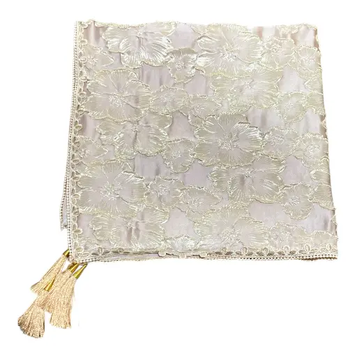 [2503386] SOBRE MANTEL FLOR ORO ROSA 80X80CM 