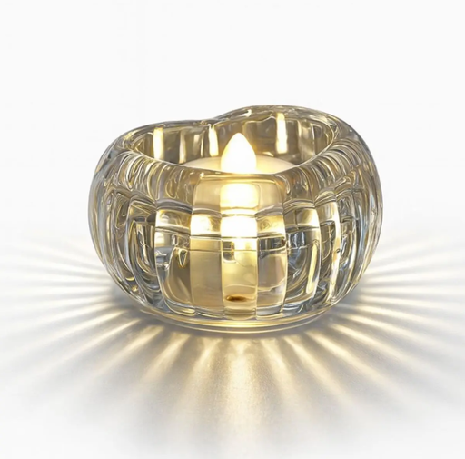 [CS25788] VELA CANDELABRO LED ACRILICA FORMA DE CORAZON 6X5.5X3.5CM