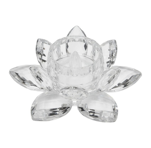 [CS25787] VELA CANDELABRO LED ACRILICA FORMA DE FLOR DE LOTO 11X4.5CM