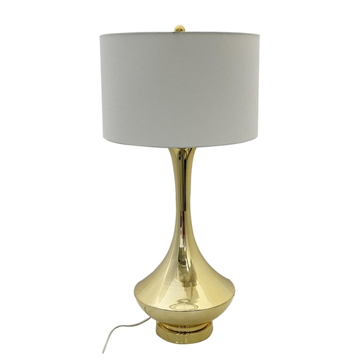 [541-443575/1] LAMPARA DE MESA METALICA DORADA 40.6X40.6X80CM