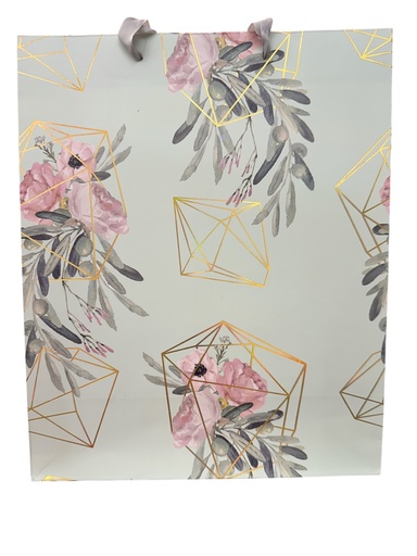 [6926582157649] FUNDA DE REGALO VERDE FLORAL 26X32CM