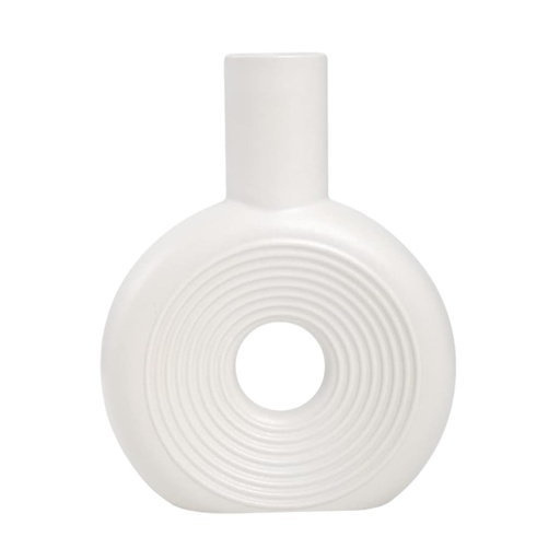 [S50837] FLORERO DE CERAMICA BLANCO 17X6X22CM