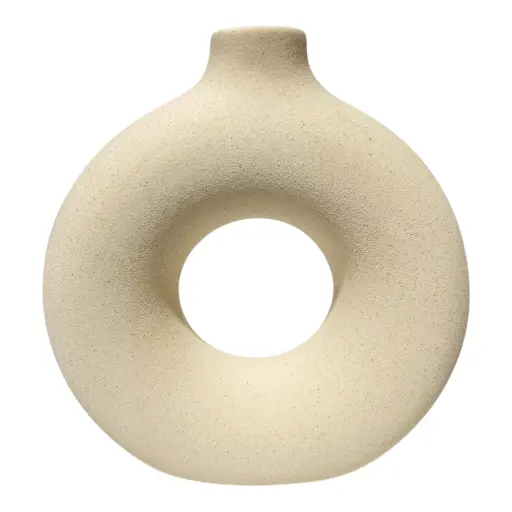 [S50894] FLORERO CERAMICA BLANCO 18X7X19.5CM