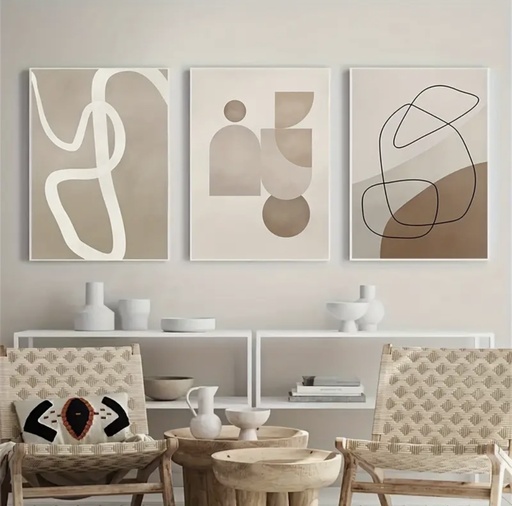 [CE1483959] CUADRO TRIPTICO MINIMALISTA RETRO 120X60CM 