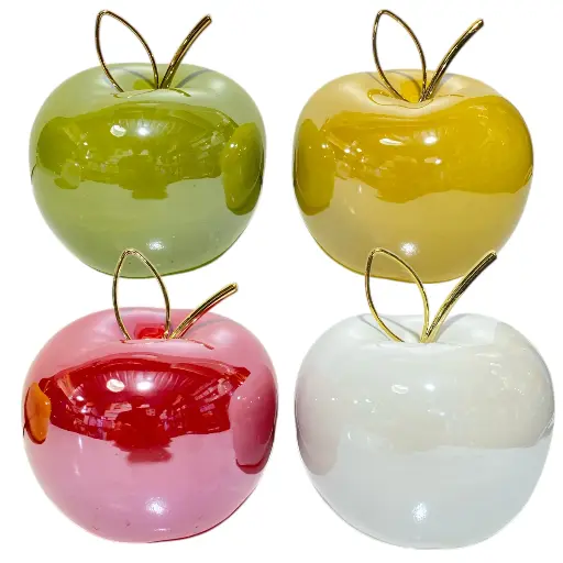 [S50559] MANZANA DE PORCELANA COLORES SURTIDOS 10X10X12