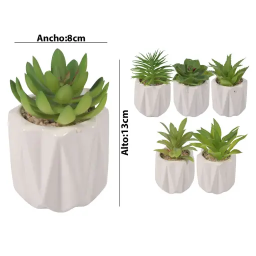 [321222] SUCULENTA ARTF. EN MACETA CERAMICA REF:ES22771 8X13CM 