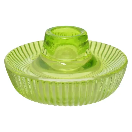 [391373] Candelabro de vidrio verde, 10x5cm, REF:HM1196 