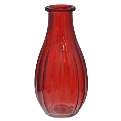 [269406] FLORERO DE VIDRIO ROJO MODA REF:MASCUBE-20 7X14CM
