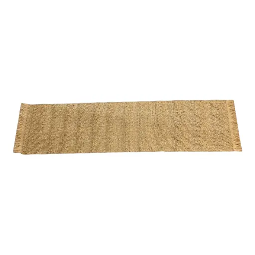 [2504011333143] CAMINO DE MESA CAQUI TEJIDO YUTE RUSTICO 120X30.5CM