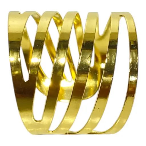 [6985126460010] AROS DE SERVILLETA SETX6 PZS. DORADOS CROMADOS METALICOS 4X4 CM 