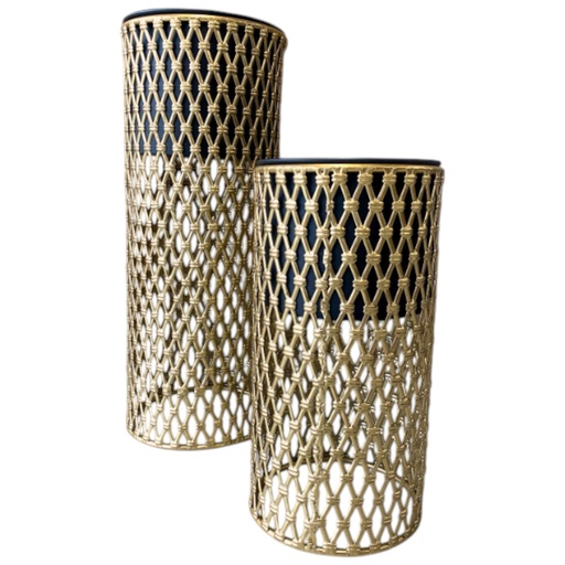 [8679818735057] MACETAS METALICAS DORADAS SETX2 20X41CM, 23X58CM