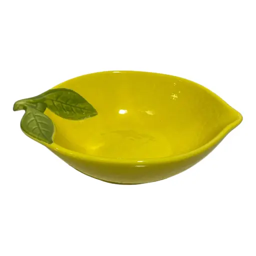 [6981606474430] POZUELO FORMA DE LIMON DE CERAMICA 18X12.8X5CM 