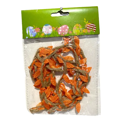 [8679833546072] CORDON TRENZADO YUTE/HOJAS NARANJA REF:IC83354607  160CM  