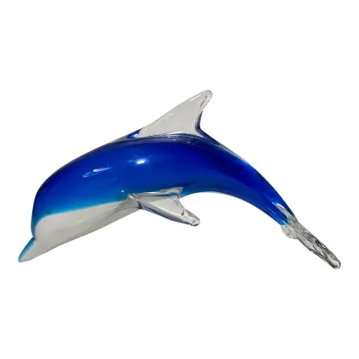 [23915] DELFIN DE VIDRIO TIPO MURANO 25X11X14CM