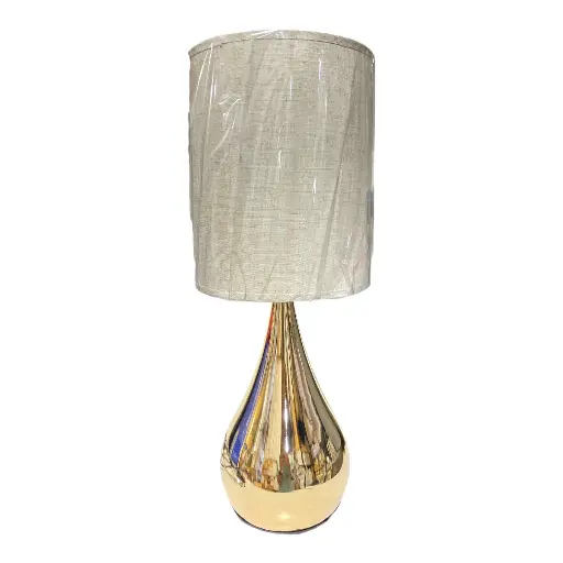 [CS26034] LAMPARA DE MESA DORADA Ø20CM X 51 CM ALTO.