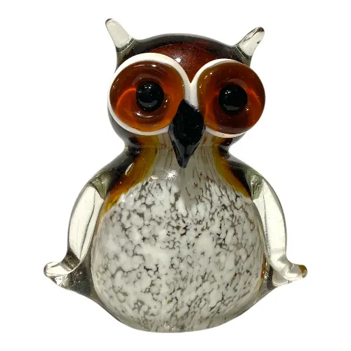 [23332] BUHO DE VIDRIO TIPO MURANO 11X8X12CM