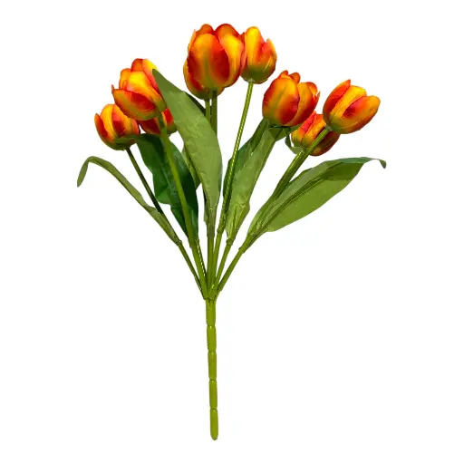 [CS25972N] RAMO ARTF. TULIPAN NARANJA 9 BOTNES  44CM 