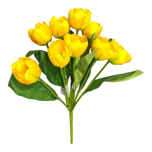 [CS25972A] RAMO ARTF. TULIPAN AMARILLO 9 BOTNES  44CM 