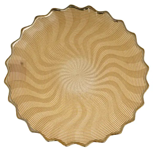 [978825] PLATO BASE DE VIDRIO DORADO REF:HM1709/V257015 32CM 