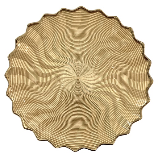 [978825] PLATO BASE DE VIDRIO DORADO REF:HM1709/V257015 32CM 