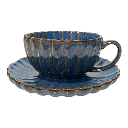 [988973] TAZA CON PLATO PORCELANA DOLOMITA SURT. REF:HM1479/TJL-25ST626229 15X5CM 10OZ.