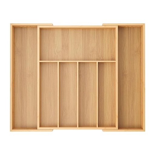 [S50931] ORGANIZADOR DE BAMBÚ PARA CUBIERTOS- CERRADO: 27X37X5CM- ABIERTO: 43X37X5CM