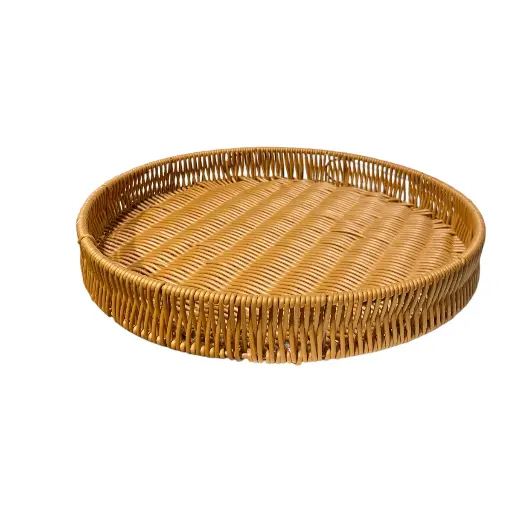 [S50971] BANDEJA TEJIDA ARTF. MIMBRE Ø35X5CM