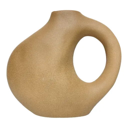 [S51007C] FLORERO CERAMICA CAFE 26X7X27CM  