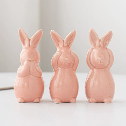 [202504020251829] CONEJOS DE PORCELANA SETX3 LA PRUDENCIA 5X5X12.5CM