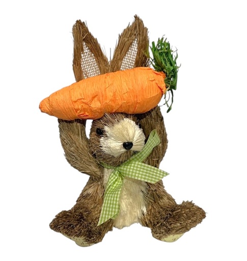 [8679833546775] CONEJO DE PASCUA CON ZANAHORIA 27CM