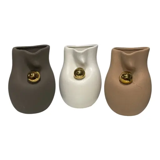 [S51008] FLORERO COLORES SURTIDOS CERAMICA Ø14X20CM